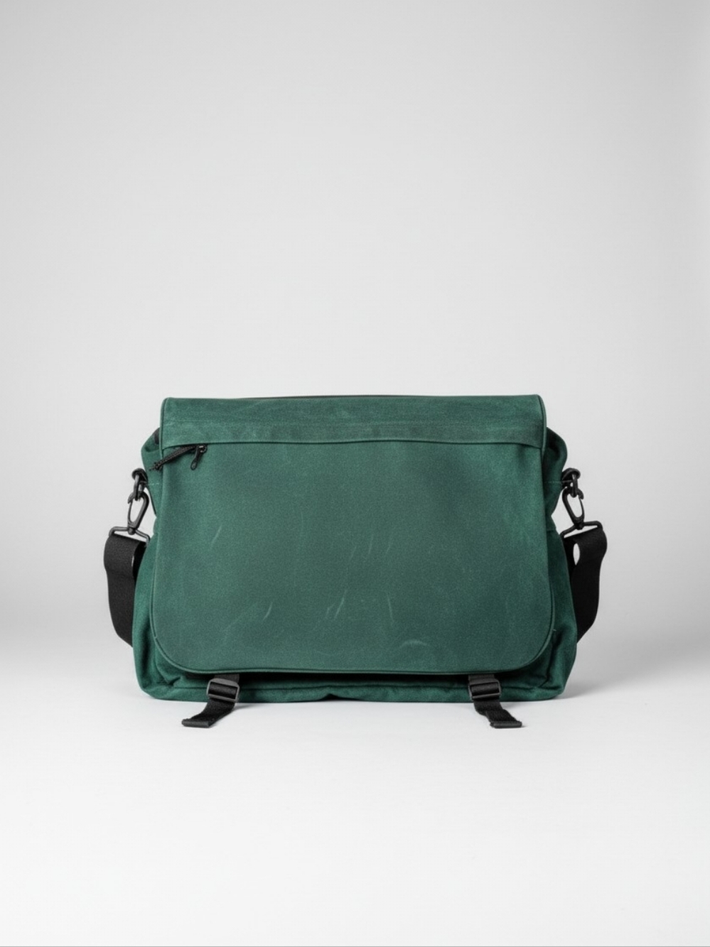 Eddie Bauer Heritage Green Waxed Canvas Messenger Bag